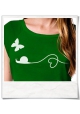 Snail and Butterfly in love / women T-Shirt / Green / Fair and Organic