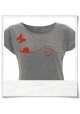 Women's T-Shirt in grey Snail & Butterfly