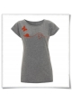 Women's T-Shirt in grey Snail and Butterfly in love / Fair Wear