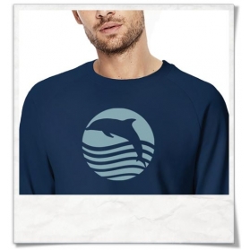 Sweatshirt, Sunset with Dolphin " fair & organic cotton " 