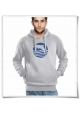 Sunset with Dolphin men's Hoodie in grey | Fair Wear and Organic cotton