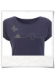 T-Shirt Schmetterling & Schnecke. Dunkel-Blau / Navy