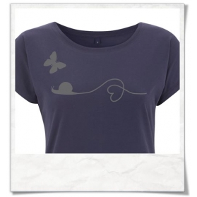 Top Snail and Butterfly in love Fair Wear in navy blue