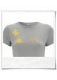 Organic cotton Tee Snail and Butterfly in yellow and gray