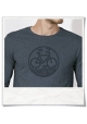 Fahrrad Langarm Männer T-Shirt in Blau