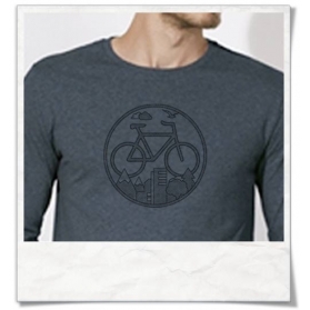 Bike Longsleeve T-Shirt in blue Fair Wear & organic cotton