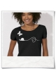  Butterfly & Snail in Love / women T-Shirt / Black 