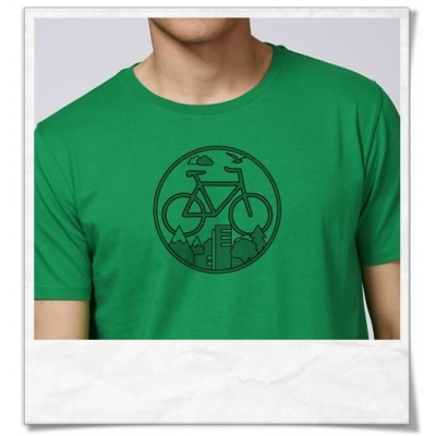 T-Shirt mit Fahrrad-Print / Bike / Fahrrad Fair und aus Biobaumwolle