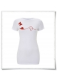 Snail and Butterfly in love / women T-Shirt / White & red / Fair Organic and Eco