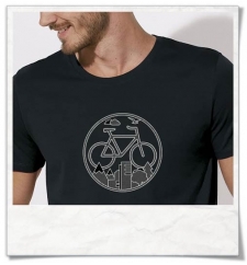 Shirt mit Fahrrad-Motiv / kurzarm T-Shirt Bike für Männer in Schwarz