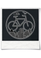  Unter den Wolken T-Shirt mit Fahrrad motiv in Schwarz , Fahrrad / Bike fair hergestellt & aus Biobaumwolle. Shirt "Unter den 