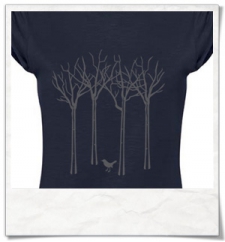 Vogel im Wald / Frauen T-Shirt / Blau / Navy / Fair Wear