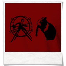 HamHam, out of the hamster wheel :) T-Shirt / Red