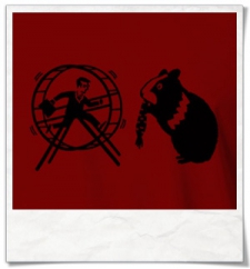 Hamster / Hamsterwheel / men T-Shirt / Red / Fair Organic and Eco