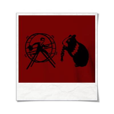 Hamster / Hamsterwheel / men T-Shirt / Red / Fair Organic and Eco