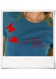 Frauen T-Shirt Schnecke & Schmetterling T-Shirt in Blau. Fair hergestellt & aus Biobaumwolle