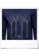 The bird in the forest / Longsleeve men T-Shirt / Navy / Fair and Organic