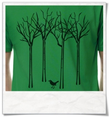 Men's T-hirt The bird in the forest Fair, Eco & Organic