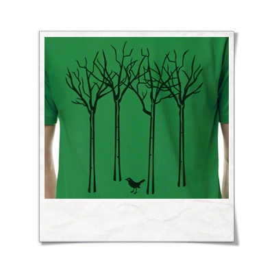 Men's T-hirt The bird in the forest Fair, Eco & Organic