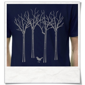 Vogel im Wald T-Shirt / Dunkelblau