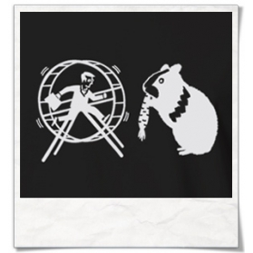 HamHam, out of the hamster wheel :) T-Shirt / Black