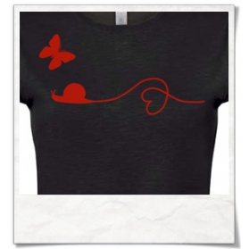 Snail and Butterfly in love T-Shirt / Black