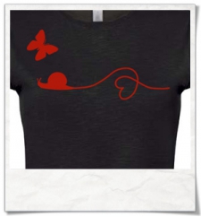 Snail and Butterfly in love / Women T-Shirt / Black / Fair Wear