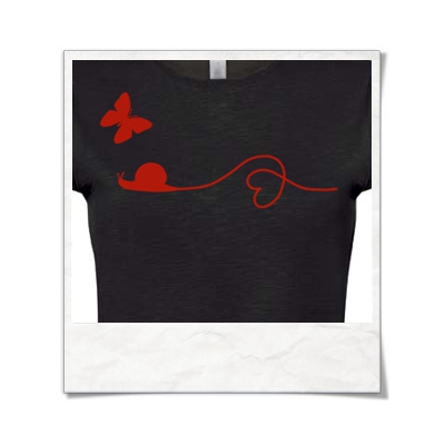 Snail and Butterfly in love / Women T-Shirt / Black / Fair Wear