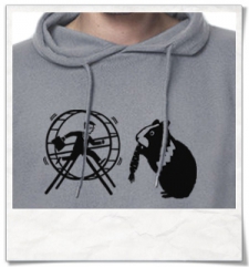 Hamster / Hamsterrad / Männer Hoodie / Grau / Fair Bio und Öko