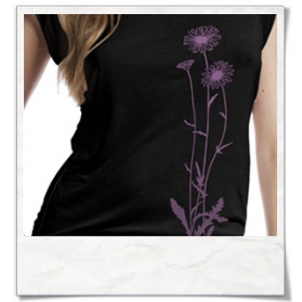 Blumen T-Shirt / Schwarz