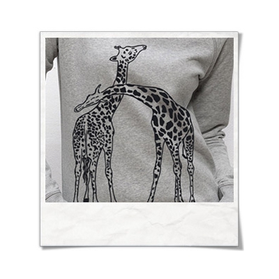 Giaffe / Giraffen / Damen Frauen Sweatshirt Grau / Fair trade & Bio