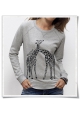 Giraffe in love / women Sweatshirt / Grey / Fair and Organic