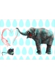 Elephant & Mouse / Postcard