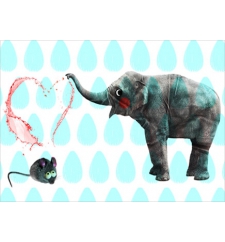 Elefant & Maus / Postkarte