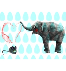 Elephant & Mouse / Postcard