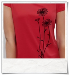 Flowers / women T-Shirt / Red / Fair and Organic