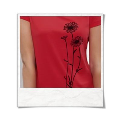 Flowers / women T-Shirt / Red / Fair and Organic