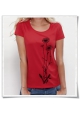 Flowers / women T-Shirt / Red / Fair and Organic