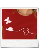 Snail and Butterfly in love / women T-Shirt / Red / Fair Organic and Eco