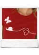 T-Shirt Schnecke & Schmetterling T-Shirt in Rot aus Biobaumwolle