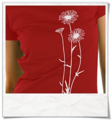 Blumen T-Shirt in Rot & Weiss aus Biobaumwolle