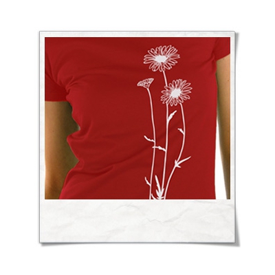 Snail and Butterfly in love / women T-Shirt / Red / Fair Organic and Eco