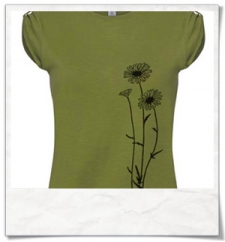 Blumen T-Shirt / Grün