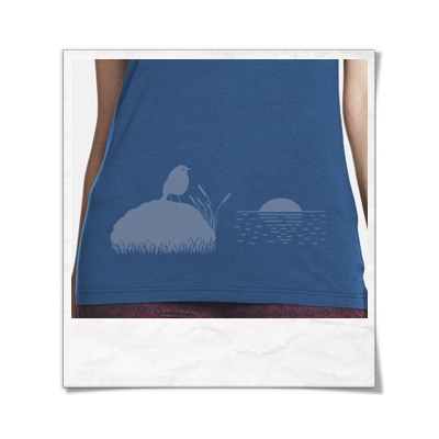 The Bird & The Sunset / women T-Shirt / Blue / Fair and Organic