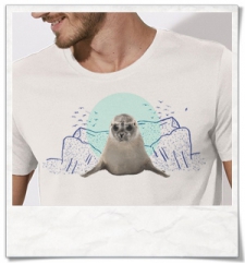 Seal / wanna play ? :) men T-Shirt / White / Fair Organic and Eco