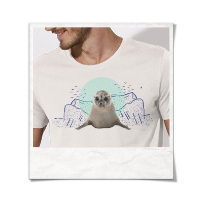 Seal / wanna play ? :) men T-Shirt / White / Fair Organic and Eco