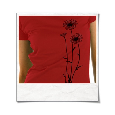 Flowers / women T-Shirt / Red / Fair Organic and Eco