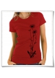 Blumen Damen T-Shirt in Rot / Fair Bio und Öko