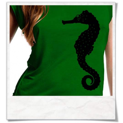 Seahorse / women T-Shirt / Green / Fair and Organic