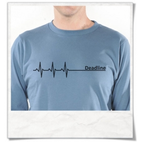 Deadline Langarm T-Shirt in Blau